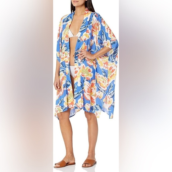 NWT Skye Nelly Kaftan, Blue/Tahiti Print, One Size - Picture 1 of 7
